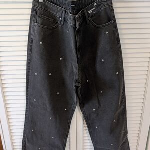 Express Relaxed Straight High-Rise Jeans in Black